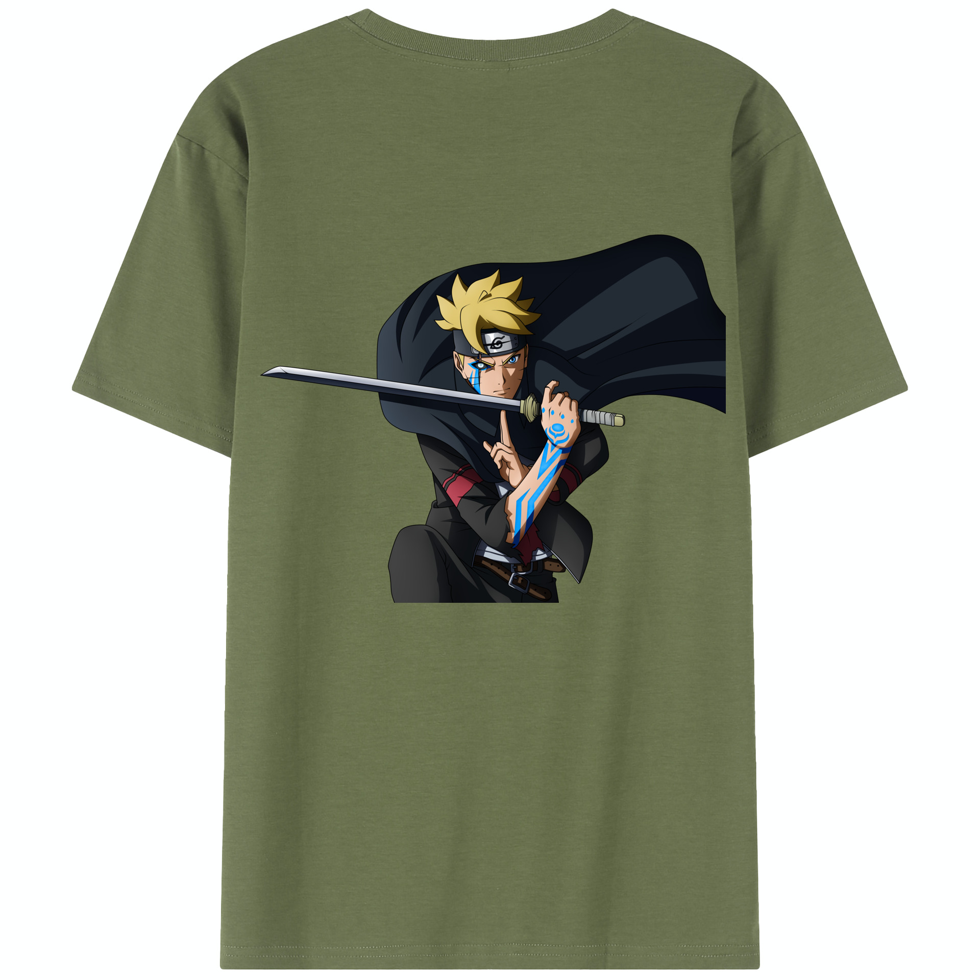 （画像用） NARUTO -ナルト- うずまき ボルト Uzumaki Boruto 綿100％半袖Tシャツ（背面プリント）